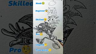 Pendrawing Sonic in different Level drawing art shorts sonic [upl. by Heall457]