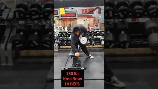 ABSURDLY CRUSHING 180 lbs Kroc Rows shorts fitness motivation [upl. by Veda]