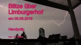 Blitze über Limburgerhof am 05062016  Handyvideo [upl. by Sikko]