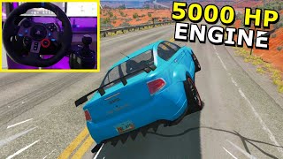 Crazy 5000HP Car 0600 kmh  Logitech G29  BeamNGdrive shorts [upl. by Algie]