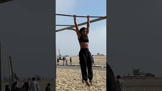 I just get scared man 😂 ExGymnast SantaMonica MuscleBeach [upl. by Enrev]