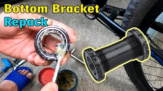 Hollowtech Bottom Bracket Maintenance  Rebuild  Regrease  Tagalog [upl. by Ahsya]