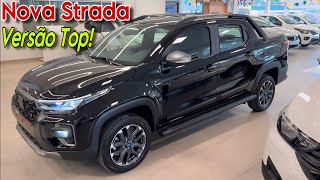 NOVA FIAT STRADA ULTRA A VERSÃO TOP DE LINHA NA COR PRETO VULCANO PREÇO [upl. by Majka843]