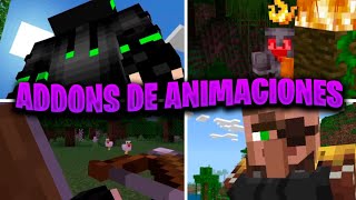 ✅LOS MEJORES ADDONS DE ANIMACIÓNES PARA MINECRAFT BEDROCK Y PE 🤯 120✅ [upl. by Demetris]