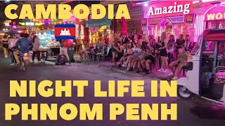 Cambodia Nightlife 2023 Walking Scene Weekend In The Phnom Penh Night Tour phnompenh cambodia [upl. by Arikahs440]