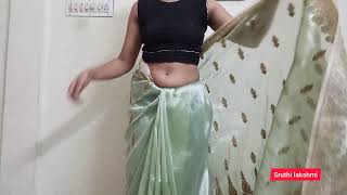 New Transparent Saree Draping Video By Sruthi lakshmi HD [upl. by Noiro416]