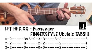 LET HER GO Passenger FINGERSTYLE Ukulele TUTORIAL [upl. by Turne]