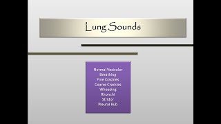 Lung sounds [upl. by Enneirdna885]