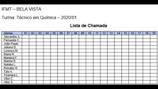 Exercício de Word  Lista de Chamada Criação de Tabelas [upl. by Irej]