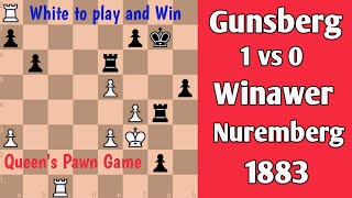 Gunsberg vs Winawer  Nuremberg 1883 chess [upl. by Leahsim974]