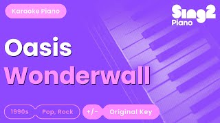 Oasis  Wonderwall Piano Karaoke [upl. by Grunberg]