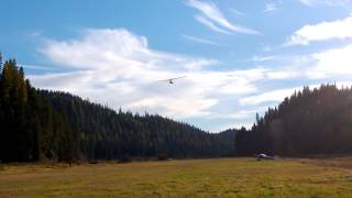 Cessna 185 Takeoff from Magee Airstrip Idaho [upl. by Ylrebnik]