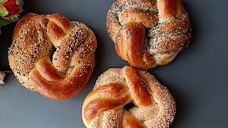 Bread Bun Shaping Technique  Breakfast Rolls with Sesame Seeds [upl. by Htenay]