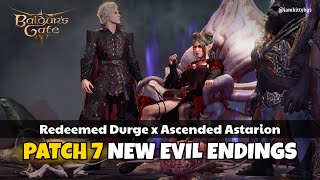 NEW EVIL ENDINGS with Ascended Astarion in Romance  PATCH 7  Baldurs Gate 3 [upl. by Akcirred331]