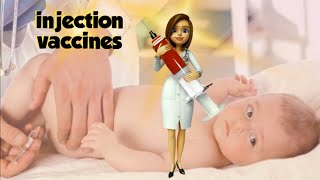 Little Cute Baby crying injection inject vaccines  Baby polio vaccines [upl. by Kessiah]