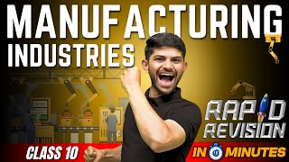 Manufacturing Industries  10 Minutes Rapid Revision  Class 10 SST [upl. by Ahsemat]