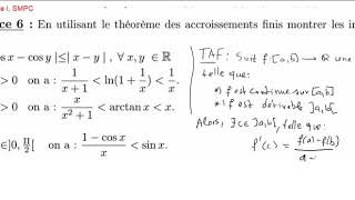 Théorème des accroissements finis Ex6 q1 Série II de TD danalyse I SMPC [upl. by Aihceyt]