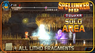 Spelunker HD Deluxe PS4 Area 1 Solo Walkthrough  All Litho Fragments Collected [upl. by Oikim]