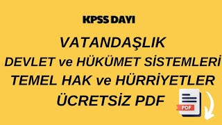 Hükümet Sistemleri  Temel Hak ve Hürriyetler 3 Pdf [upl. by Ulrica684]