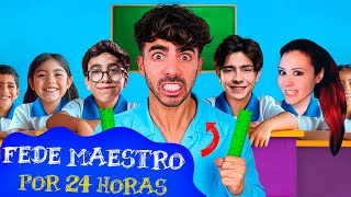 FEDE VIGEVANI 24 HORAS SIENDO MAESTRO DE ESCUELA😱 Reacción [upl. by Yrrek736]