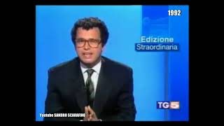 TG5 EDIZIONE STRAORDINARIA STRAGE DI CAPACI 23 MAGGIO 1992 [upl. by Garfinkel]