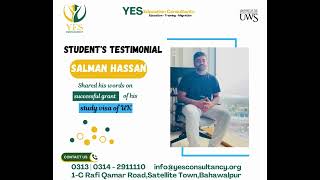 YES Consultancy Success Story  Salman Hassan  Journey at UWS [upl. by Ocnarf286]