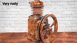 Restoration Old Air Compressor Machine  restoring Vintage [upl. by Lashondra648]