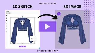 How to turn a fashion sketch into a 3D image [upl. by Ateval]