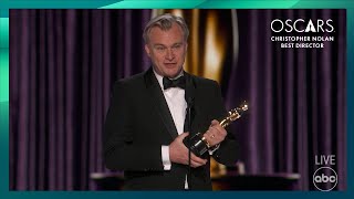 Christopher Nolan Wins Best Director for Oppenheimer  96th Oscars 2024 [upl. by Torras]