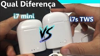 I7s e I7 mini qual diferença fone de ouvido sem fio Bluetooth como faz carregamento pareamento [upl. by Zoilla]