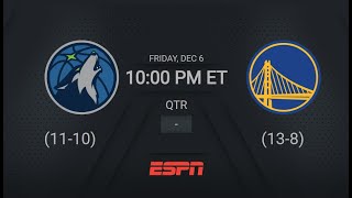 Minnesota Timberwolves  Golden State Warriors  NBA on ESPN Live Scoreboard [upl. by Gerge]