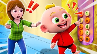 Elevator Safety Song  Dont Press Too Much  Police Rescue Baby More Nursery Rhymes amp Toddler Songs [upl. by Simona180]