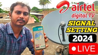 Airtel dish tv signal setting  airtel digital tv  satellite finder mobile app  dth antenna signal [upl. by Odrareve]