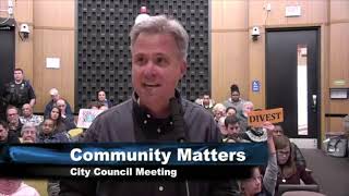 Divestment from Weapons and Fossil Fuels at Charlottesville City Council [upl. by Gweneth986]