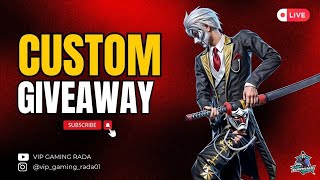 FREE FIRE LIVE GIVEAWAY CUSTOM ROOM  FF LIVE TEAM CODE GIVEAWAY  FF LIVE REDEEM CODE GIVEAWAY FF [upl. by Aerdnat]