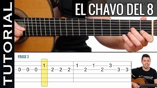 como tocar CHAVO DEL 8 en guitarra FACIL Principiantes y novatos acústica o criolla tutorial [upl. by Goetz909]