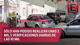 Permanecen fallas en los verificentros capitalinos en el segundo día de servicio [upl. by Hanan]