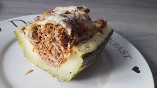 Marrow recipe  stuffed zucchini  courgette  nadziewana cukinia [upl. by Yemac]