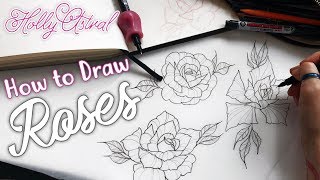 How to Draw Roses without Reference Inktober [upl. by Sherwynd]