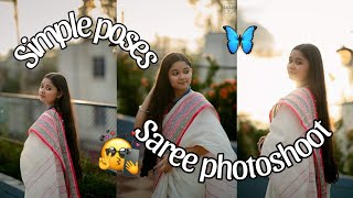 Saree photoshoot  Simple poses  Must try to pose  Girls pose for saree  saree photoshoot pose [upl. by Atiseret677]