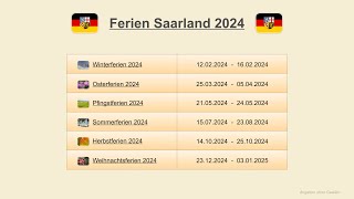 Ferien Saarland 2024 [upl. by Eladnar882]