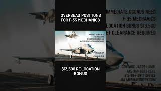 F35 Mechanics 13500 Relo Email Jalambaerotekcom usmc usnavy usairforce fighterjet f35 [upl. by Annissa]