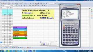 paramètres dune série statistiques à 1 variable sur calculatrice casio graphique [upl. by Negriv551]