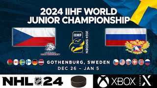 WJC 2024  19  Group B  Czechia vs Russia [upl. by Nosmoht]