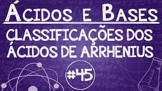 Química Simples 45  Ácido de Arrhenius  Classificação [upl. by Anjanette]