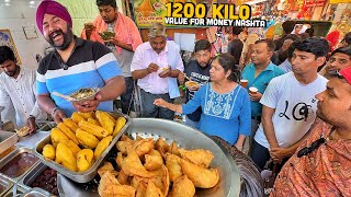 Indian Street Food VALUE 4 MONEY Desi Ghee Nashta 😍 Chole Bhature Cream Bhalla Jumbo Samose [upl. by Mathi]