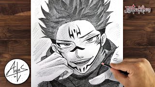 How To Draw SUKUNA  Jujutsu Kaisen Drawing step by step [upl. by Leandre]