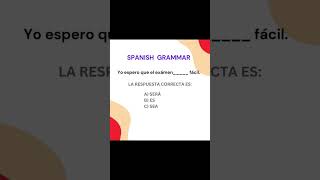 Test your Spanish  Grammar Quiz ytshorts shorts vocabulary spanishlessons spanishmadesimple [upl. by Assille619]