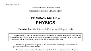 June 2024 Physics Regents Review Part 1 Multiple Choice Questions 150 [upl. by Glynda32]