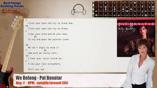 🎻 We Belong  Pat Benatar Bass Backing Track with chords and lyrics [upl. by Ygief272]